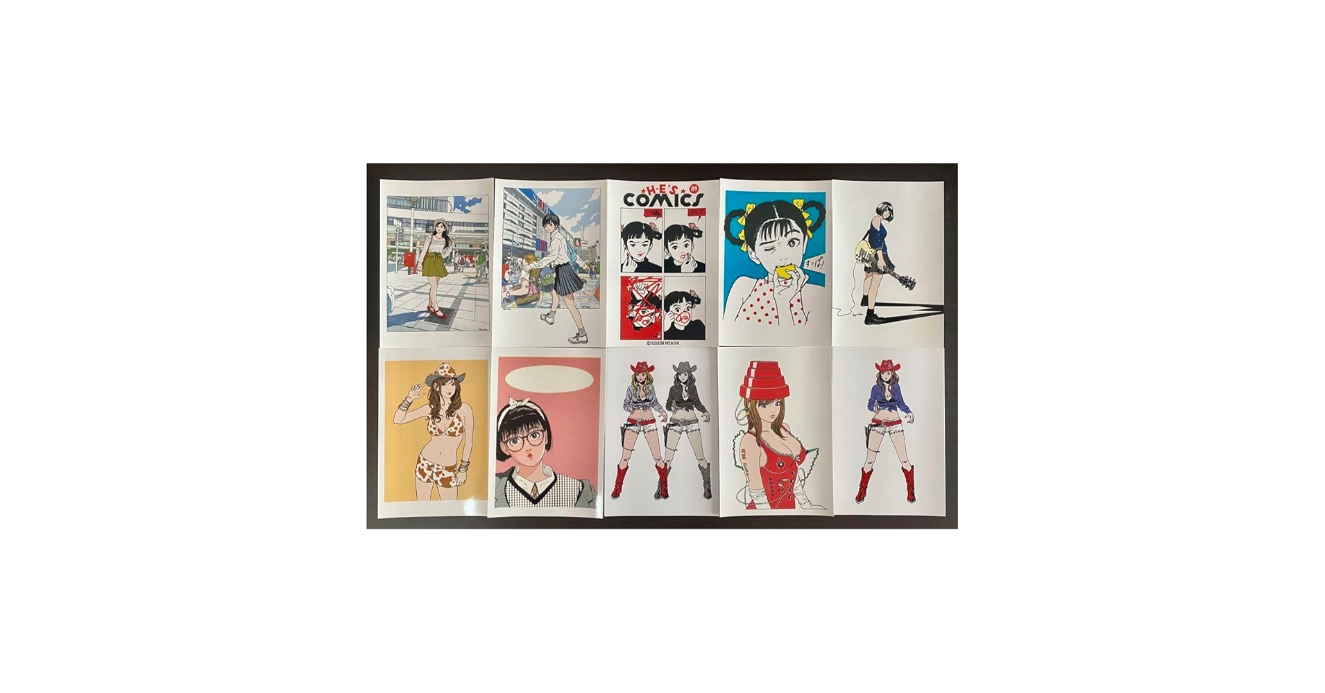江口寿史「福岡会場限定クリアカード(15枚コンプリートセット)」 江口寿史「福岡会場限定クリアカード(15枚コンプリートセット